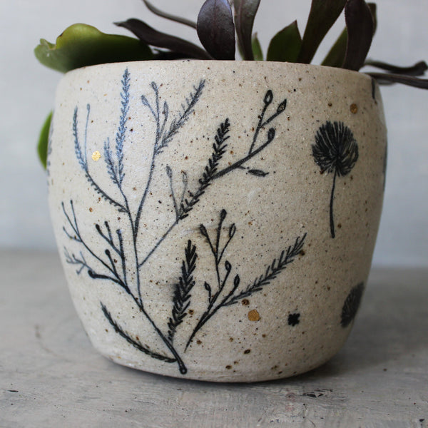 Extra Large Planter : Feather Dandelion Twig - Tribe Castlemaine