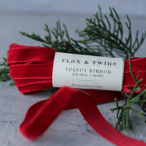 Festive Red Velvet Ribbon - Tribe Castlemaine