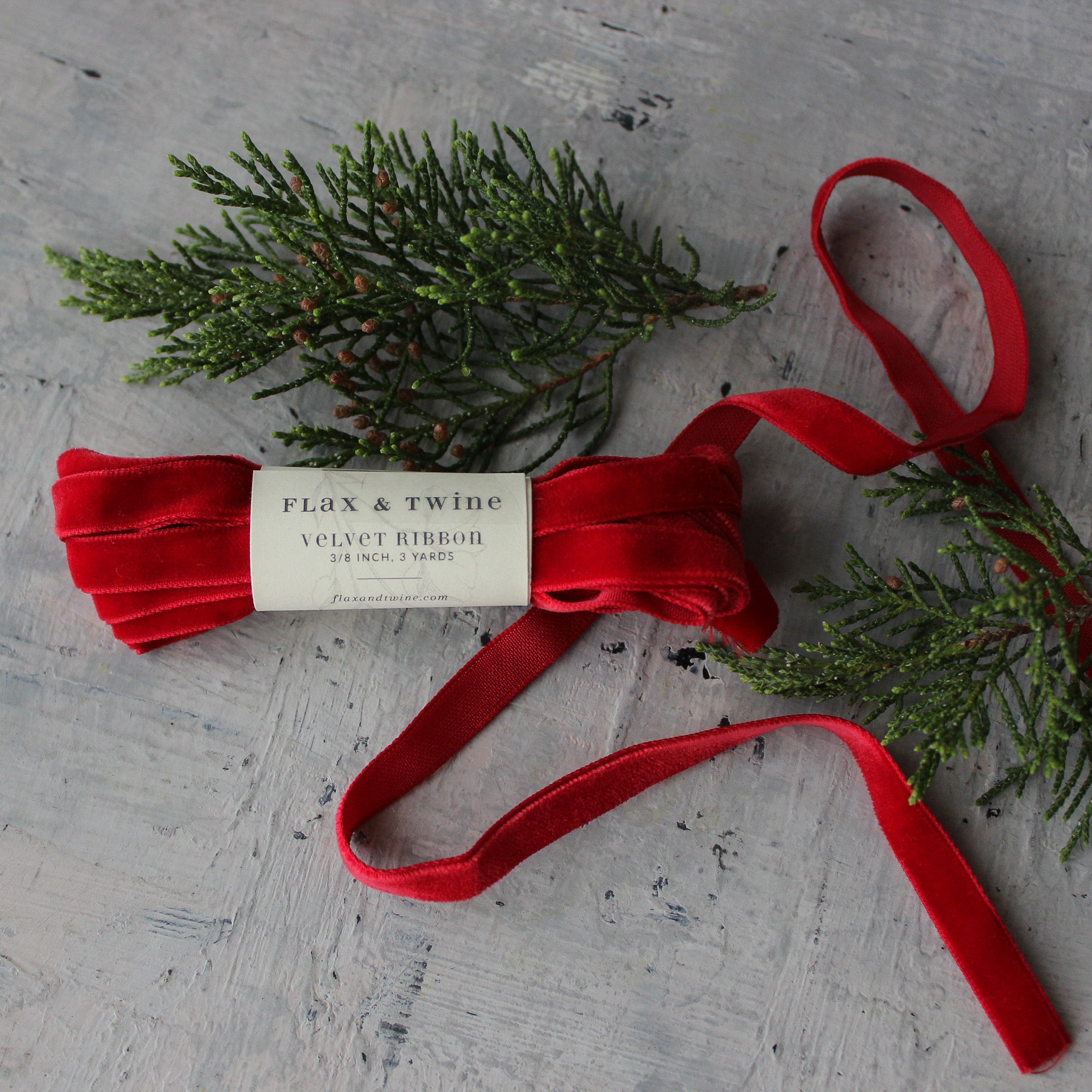 Festive Red Velvet Ribbon - Tribe Castlemaine