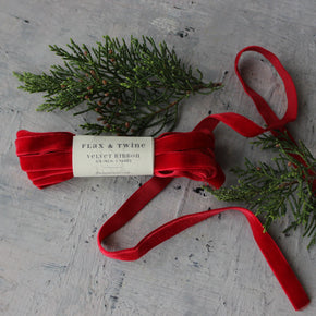 Festive Red Velvet Ribbon - Tribe Castlemaine