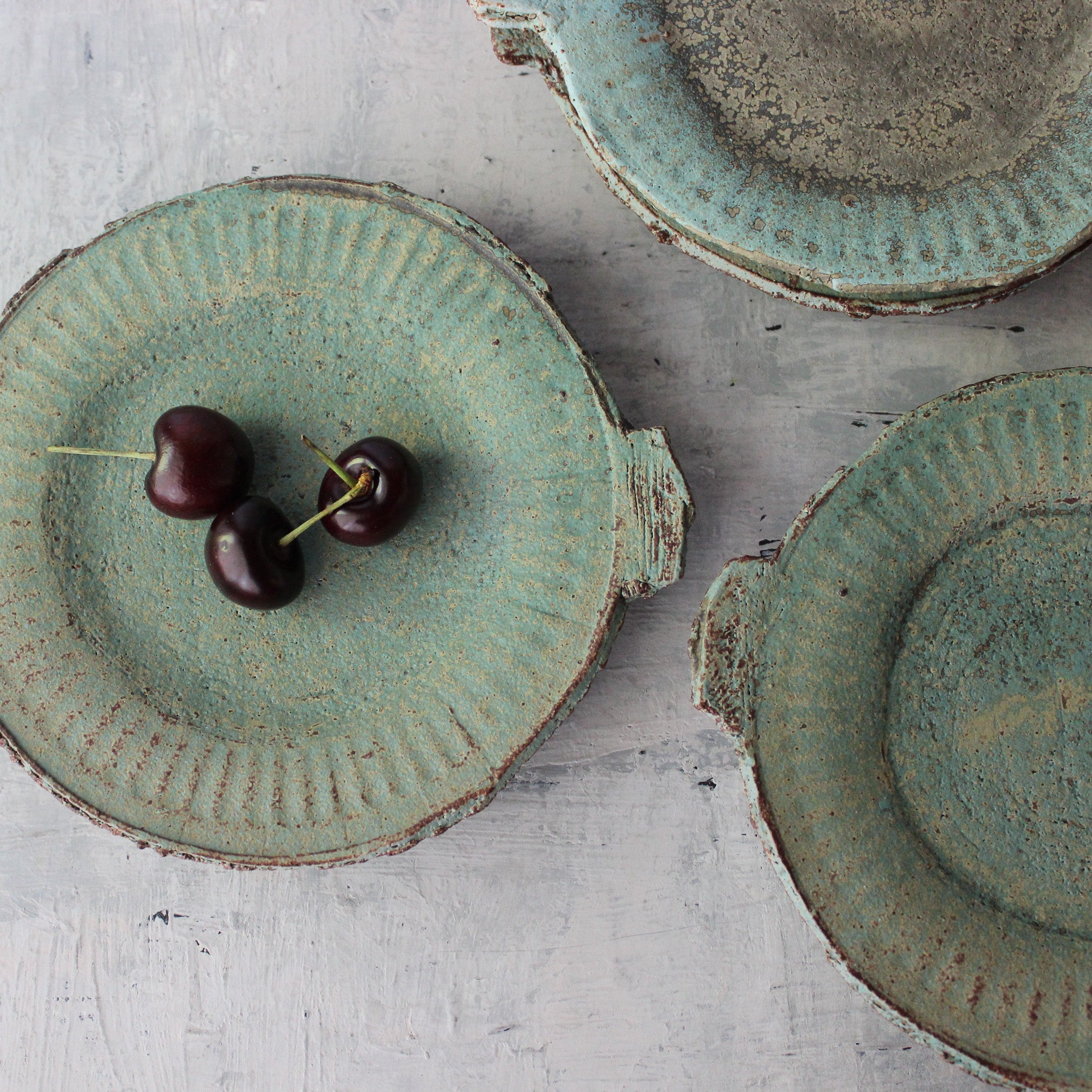 Green Stoneware Paper Plates - Tribe Castlemaine