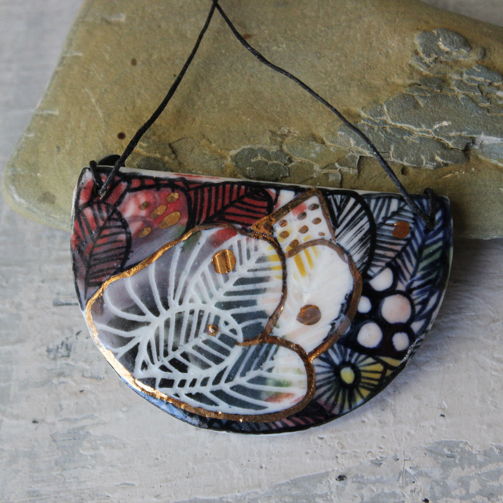 Hand Painted Ceramic Necklace 4 - Tribe Castlemaine