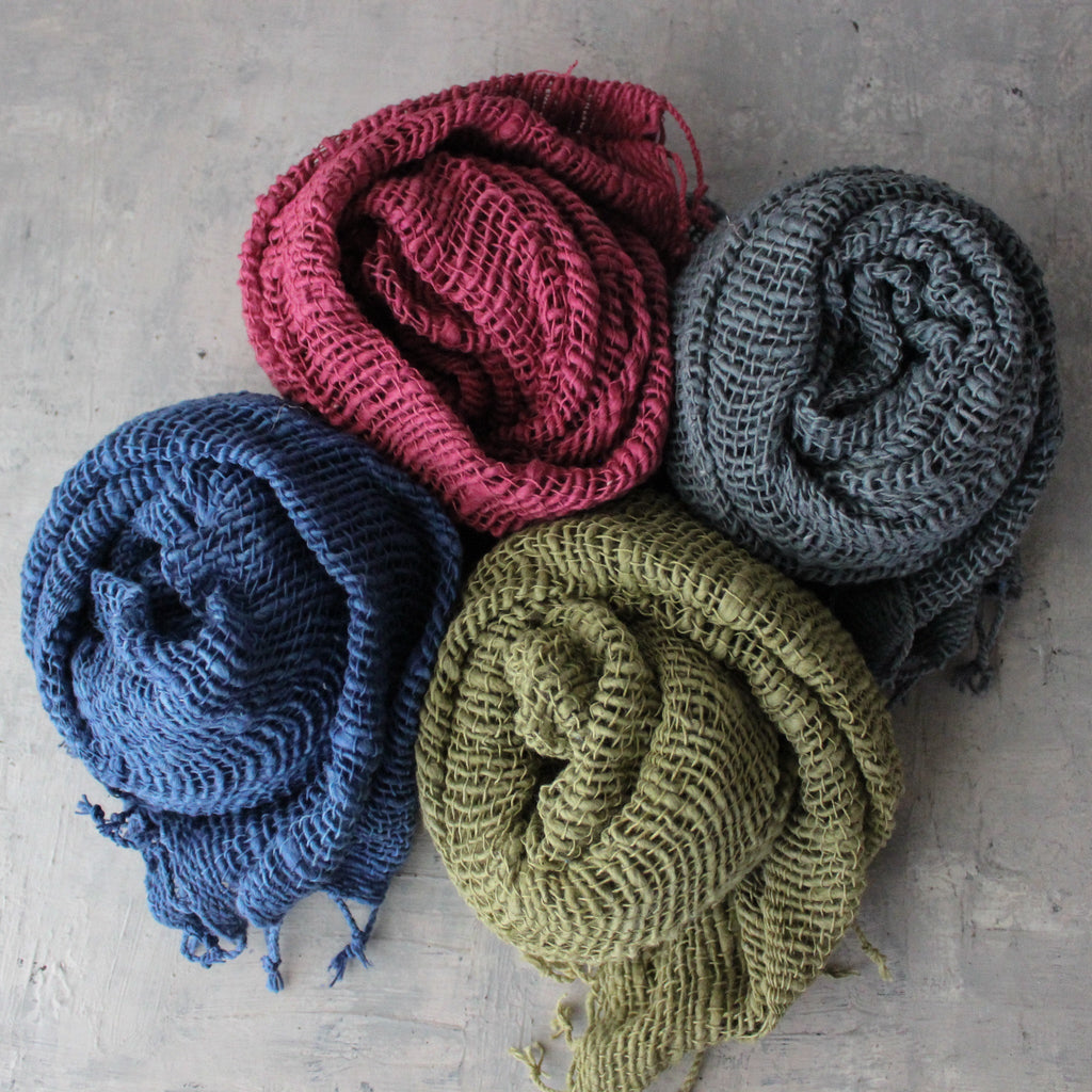 Handwoven Cotton Free Weave Scarves - Tribe Castlemaine