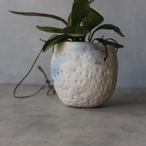 Hanging Ceramic Planter Blue Wash - Tribe Castlemaine