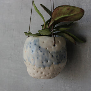 Hanging Ceramic Planter Blue Wash - Tribe Castlemaine