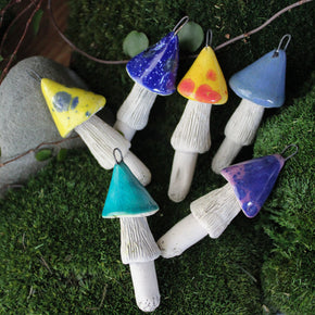 Hanging Ceramic Toadstool Ornaments - Tribe Castlemaine