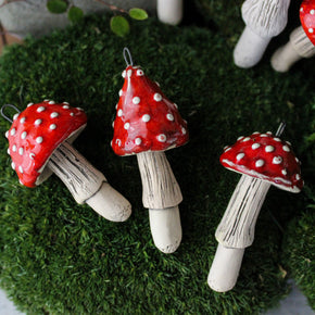 Hanging Ceramic Toadstool Ornaments - Tribe Castlemaine