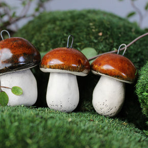 Hanging Ceramic Toadstool Ornaments - Tribe Castlemaine