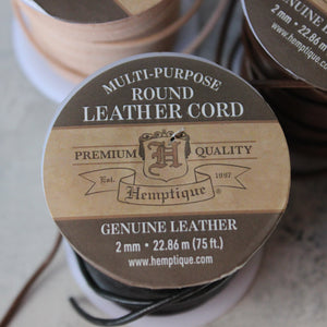 Hemptique Round Leather Cord - Tribe Castlemaine