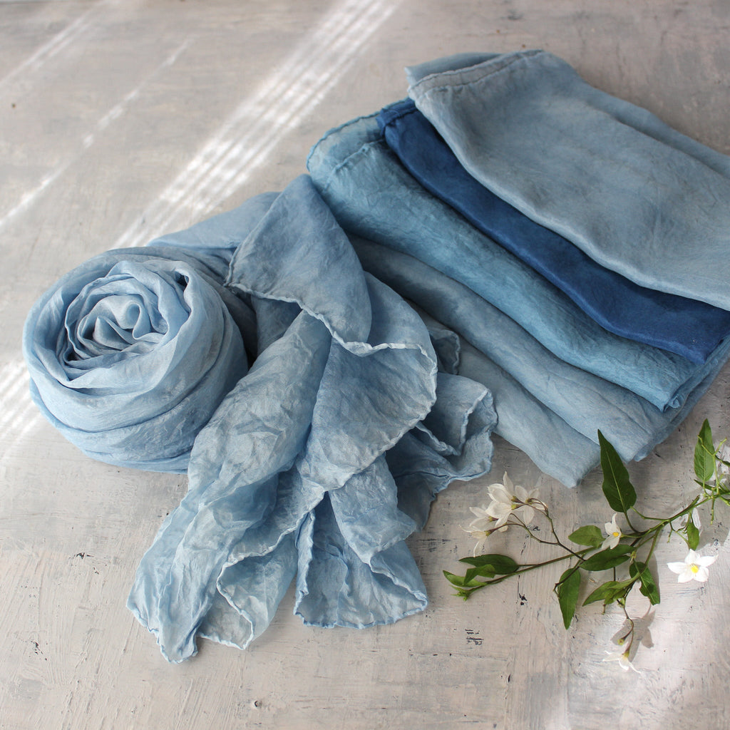 Indigo Dye Silk Scarves - Tribe Castlemaine
