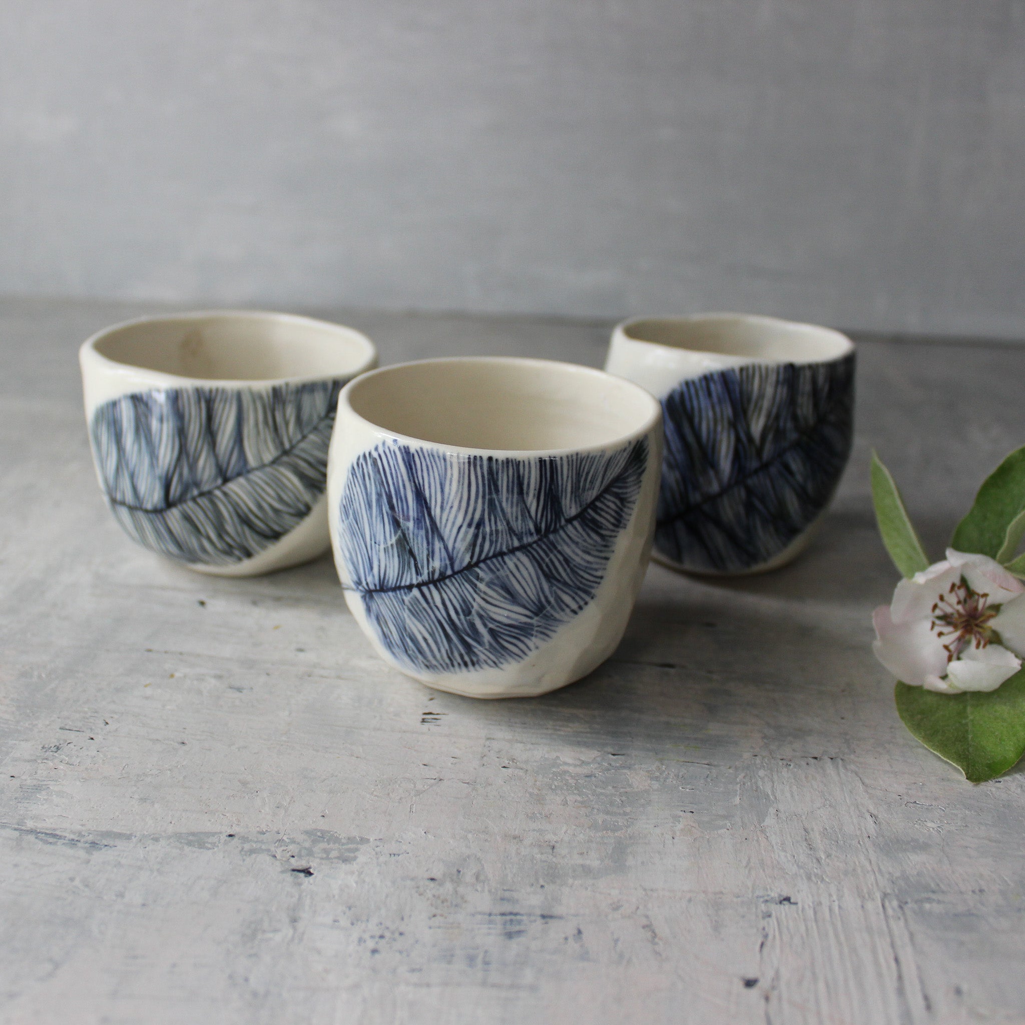 Indigo Feather Cups - Tribe Castlemaine