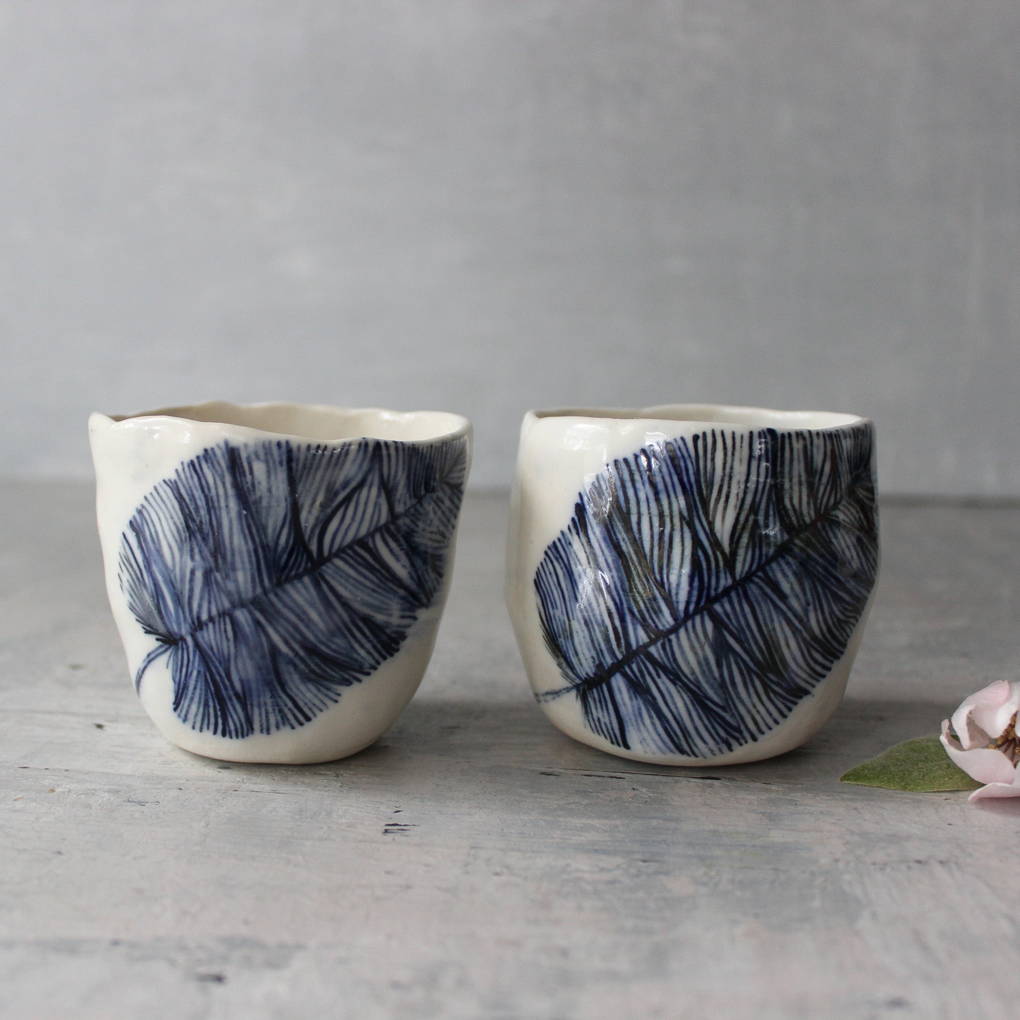 Indigo Feather Cups - Tribe Castlemaine