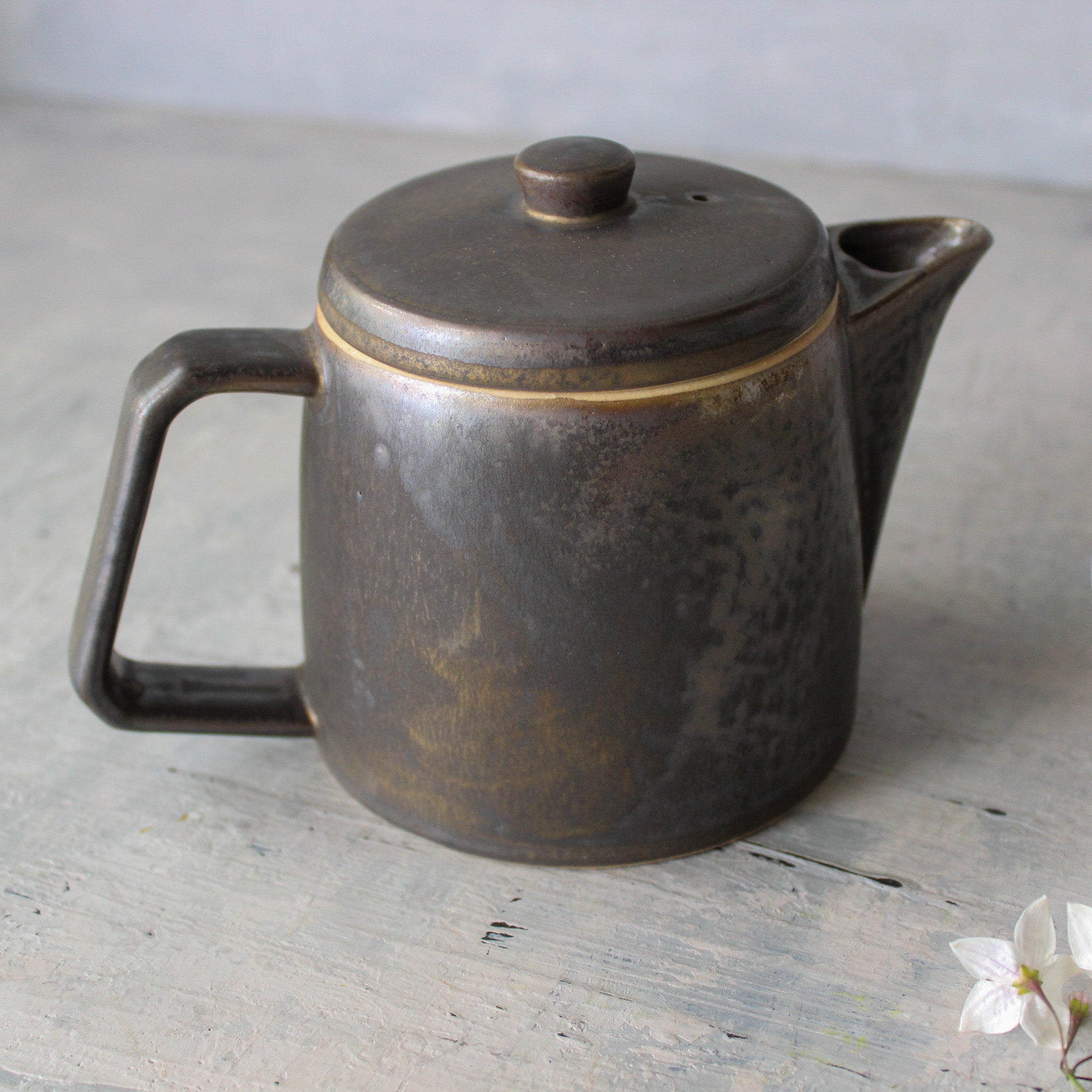 Japanese Mino ware Teapot : Brass Black - Tribe Castlemaine