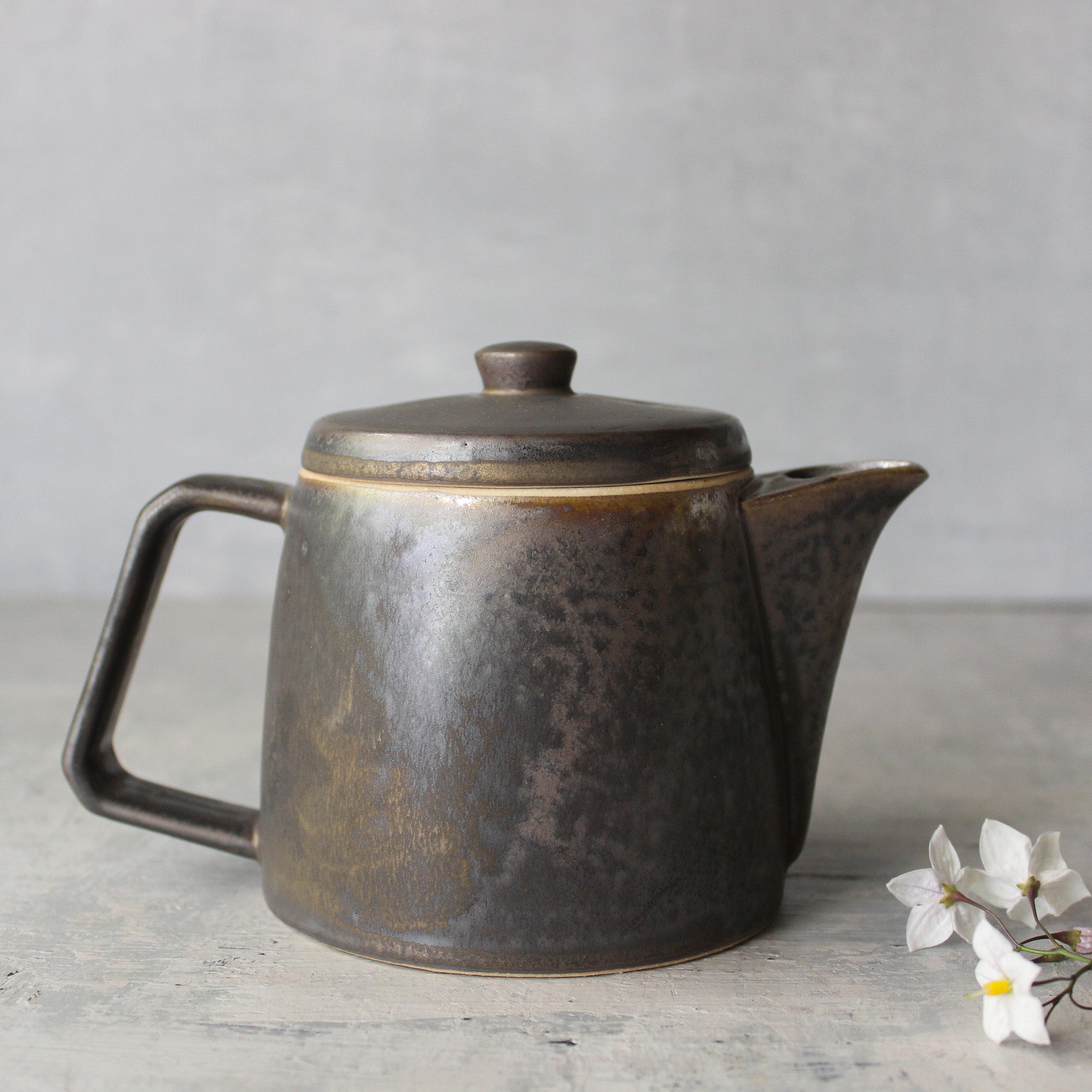 Japanese Mino ware Teapot : Brass Black - Tribe Castlemaine
