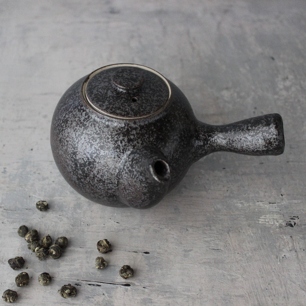Japanese Mino ware Teapot : Frosted Black Bean - Tribe Castlemaine
