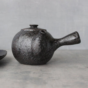 Japanese Mino ware Teapot : Frosted Black Bean - Tribe Castlemaine