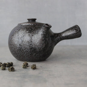 Japanese Mino ware Teapot : Frosted Black Bean - Tribe Castlemaine