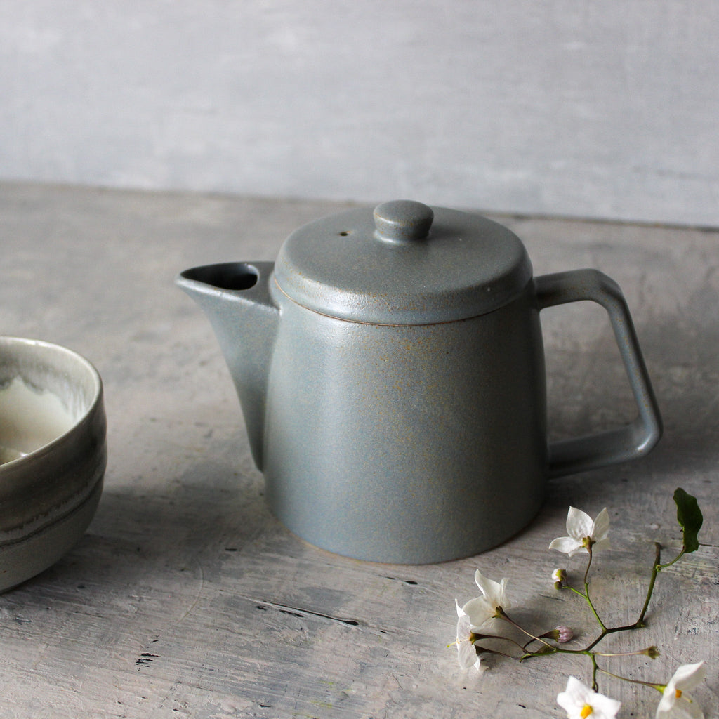 Japanese Mino ware Teapot : Grey - Tribe Castlemaine