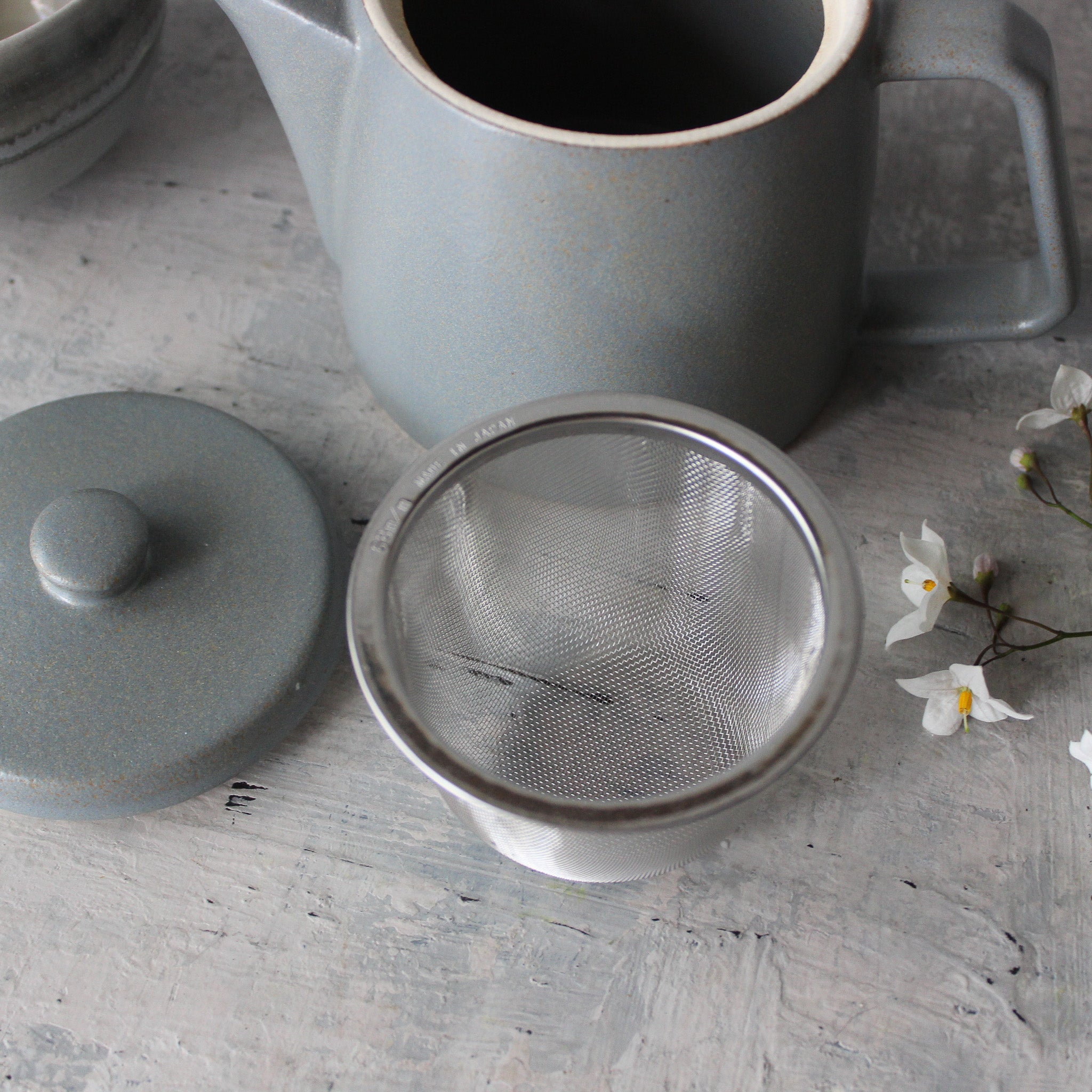 Japanese Mino ware Teapot : Grey - Tribe Castlemaine