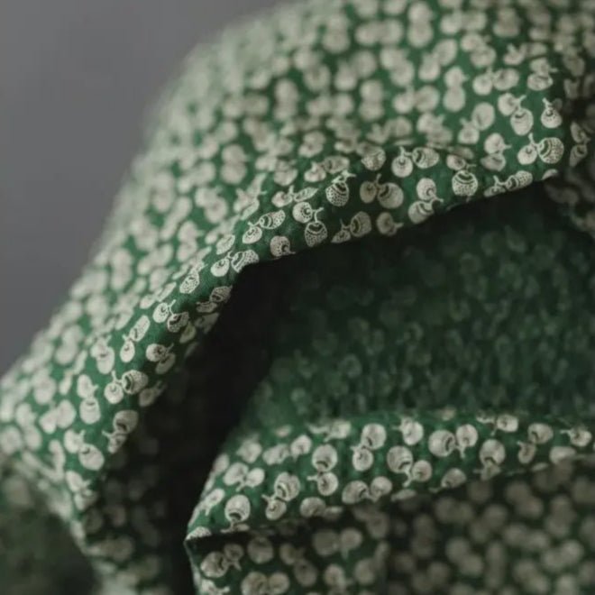 Japanese Seersucker Organic Cotton Brewing Green - Tribe Castlemaine