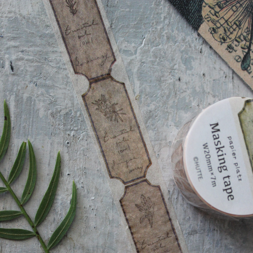 Japanese Washi Tape Vintage Botanical Tickets - Tribe Castlemaine