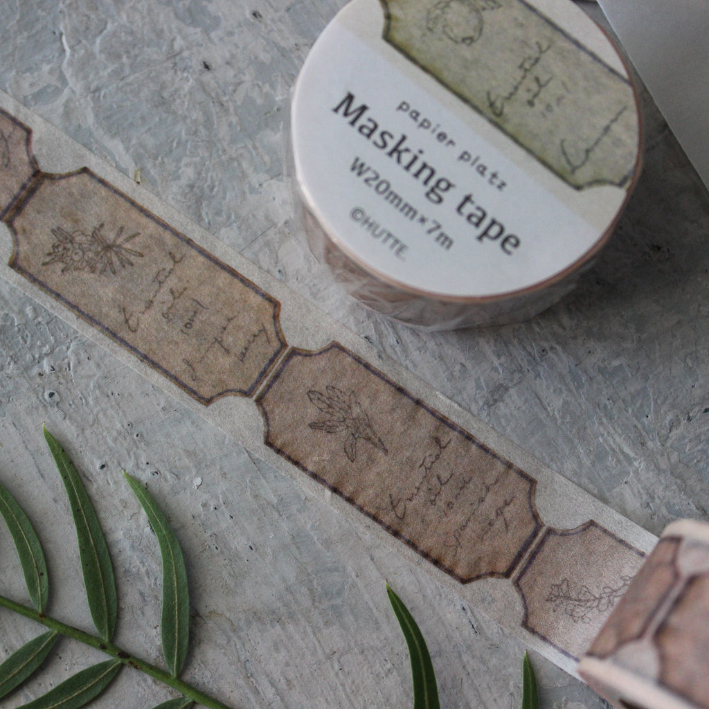 Japanese Washi Tape Vintage Botanical Tickets - Tribe Castlemaine