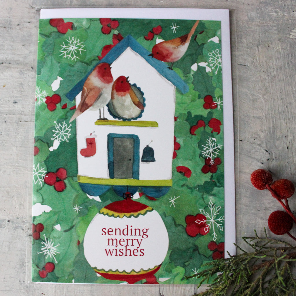 Jess Racklyeft Card Robin Birdhouse - Tribe Castlemaine