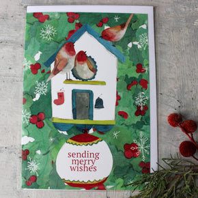 Jess Racklyeft Card Robin Birdhouse - Tribe Castlemaine