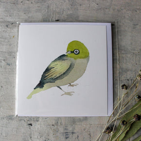 Jess Racklyeft Card Silver Eye Bird - Tribe Castlemaine