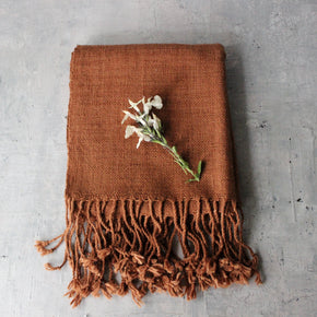 Lao Handwoven Cotton Scarf : Cinnamon - Tribe Castlemaine