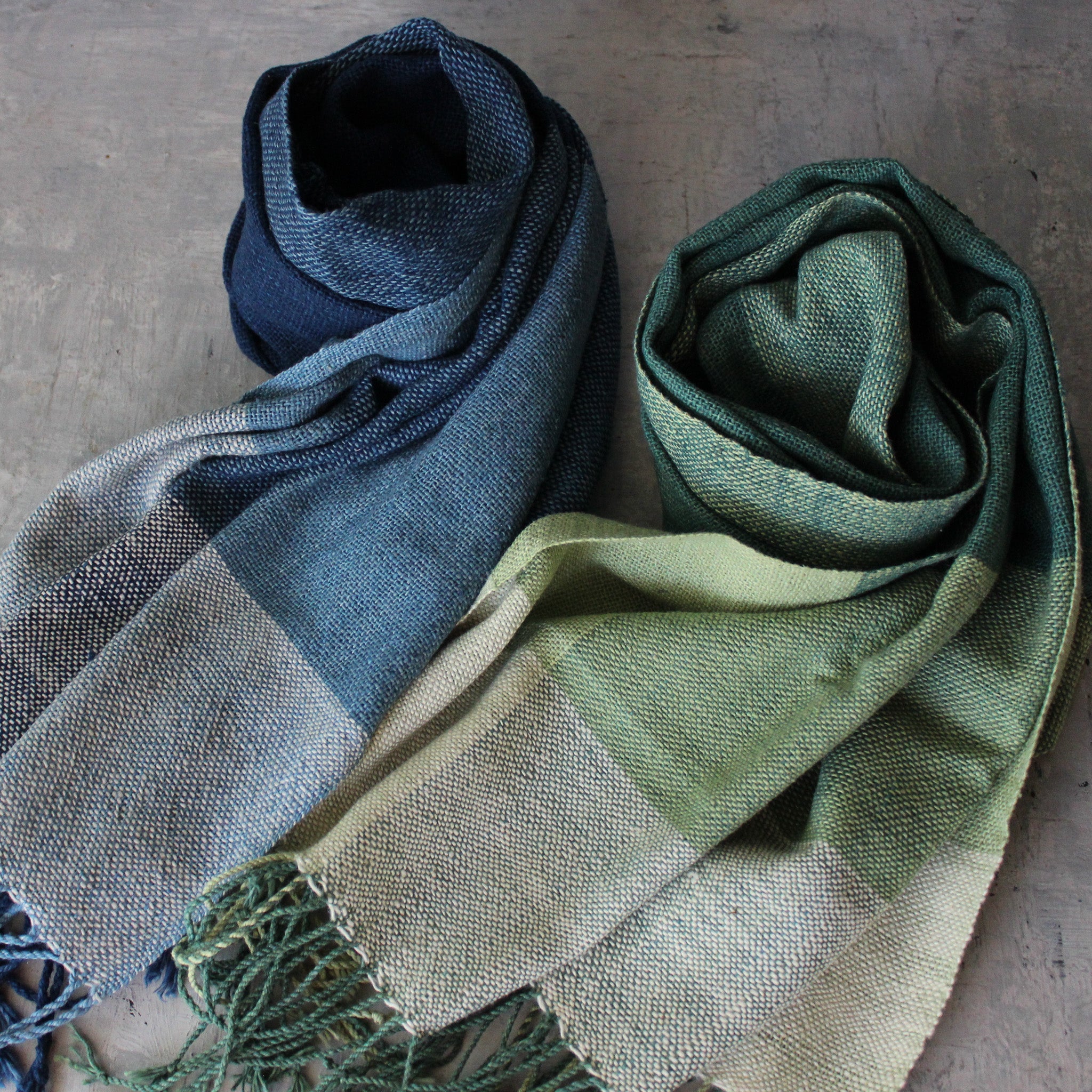 Lao Handwoven Cotton Scarf : Indigo - Tribe Castlemaine