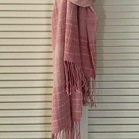 Lao Handwoven Cotton Scarf : Pink - Tribe Castlemaine