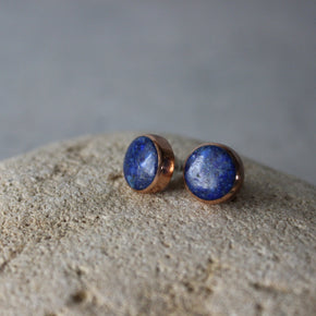Lapis Lazuli Copper Stud Earrings - Tribe Castlemaine