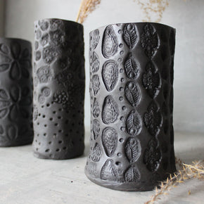 Large Black Ceramic Vases - Tribe Castlemaine