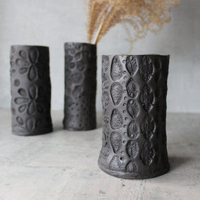 Large Black Ceramic Vases - Tribe Castlemaine