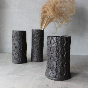 Large Black Ceramic Vases - Tribe Castlemaine