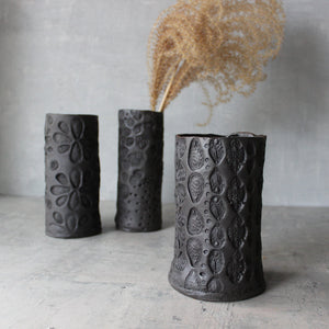 Large Black Ceramic Vases - Tribe Castlemaine