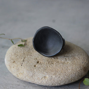 Large Black Satin Porcelain Rings - Tribe Castlemaine