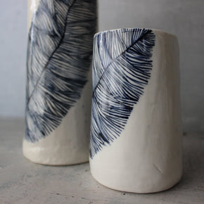 Large Ceramic Dandelion Cylinder Vases - Tribe Castlemaine