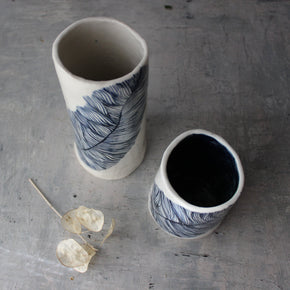 Large Ceramic Dandelion Cylinder Vases - Tribe Castlemaine