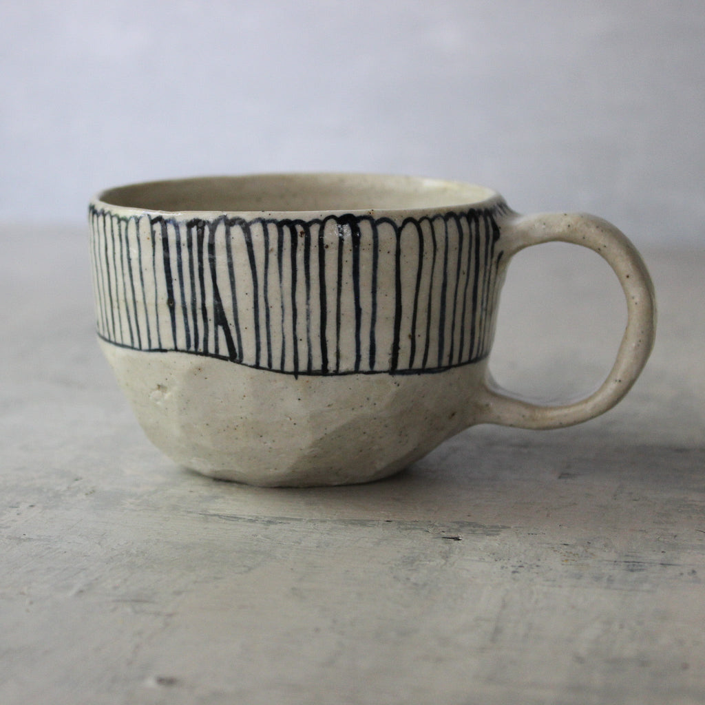 Large Ceramic Handled Mugs : Blue Daisy - Tribe Castlemaine