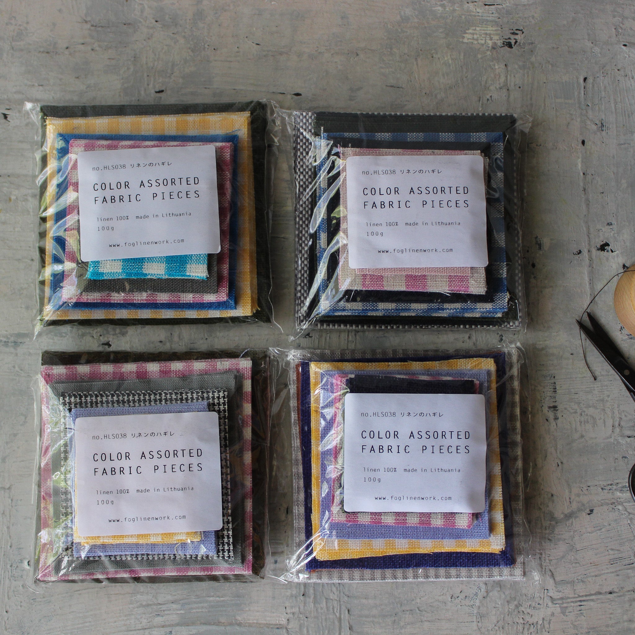 Linen Remnants : Colour Assorted Fabric Squares - Tribe Castlemaine