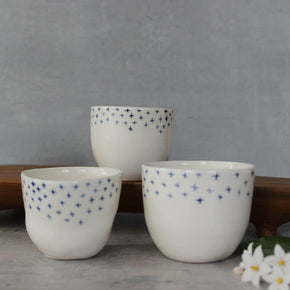 Little Blue Cross Cups - Tribe Castlemaine