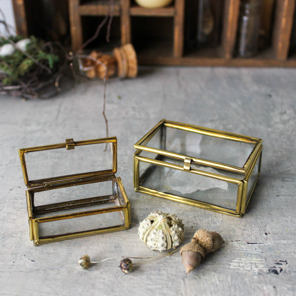 Little Brass Glass Boxes - Tribe Castlemaine