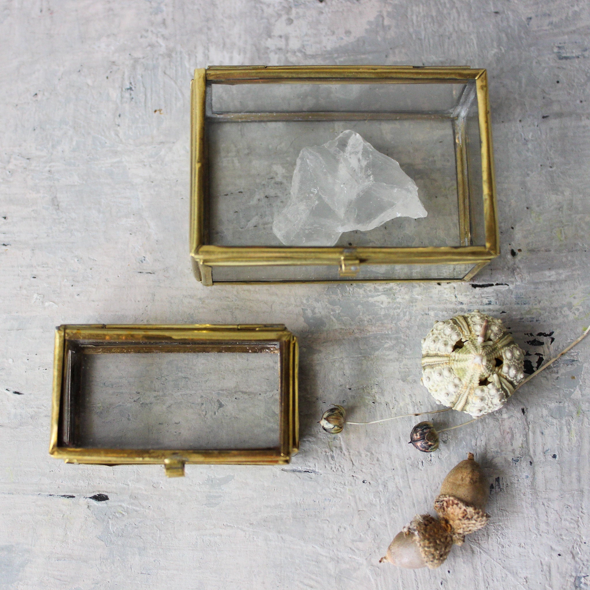 Little Brass Glass Boxes - Tribe Castlemaine