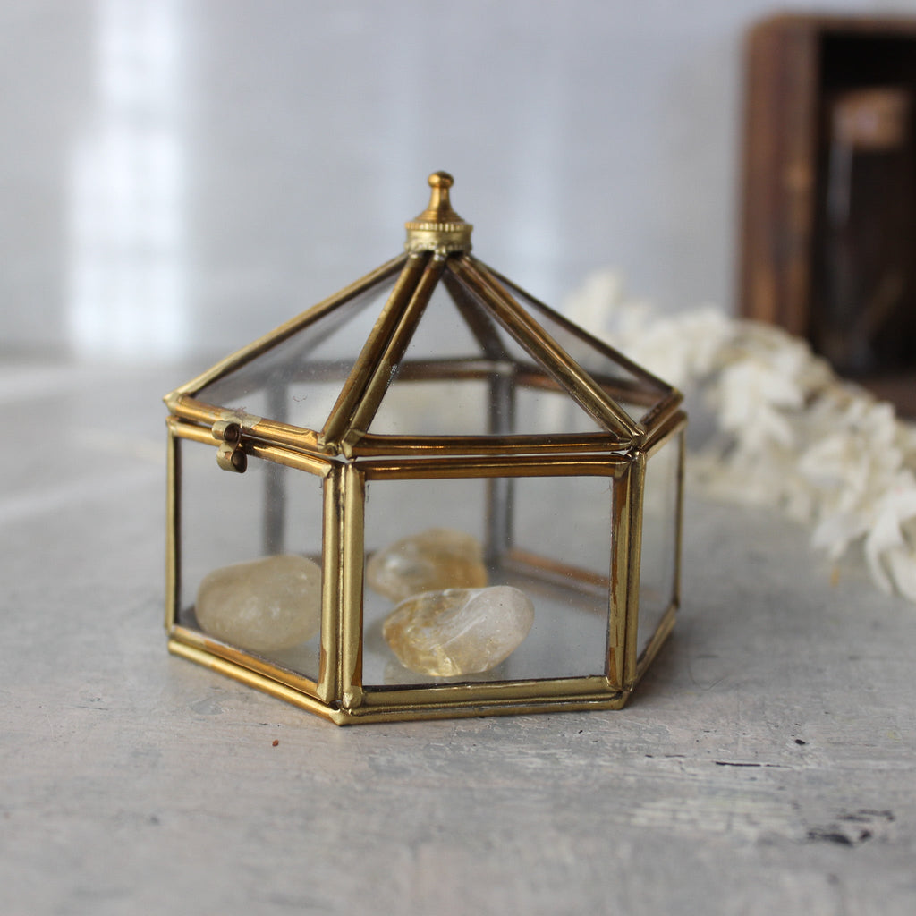 Little Brass Hexagonal Box - Tribe Castlemaine