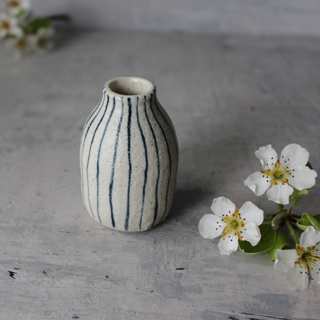Little Bud Vase : Blue Lines - Tribe Castlemaine