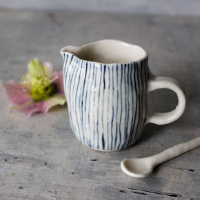 Little Ceramic Jug : Blue Lines 2 - Tribe Castlemaine