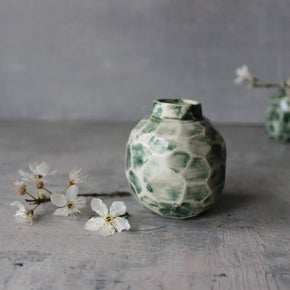 Little Faceted Green Vases - Tribe Castlemaine