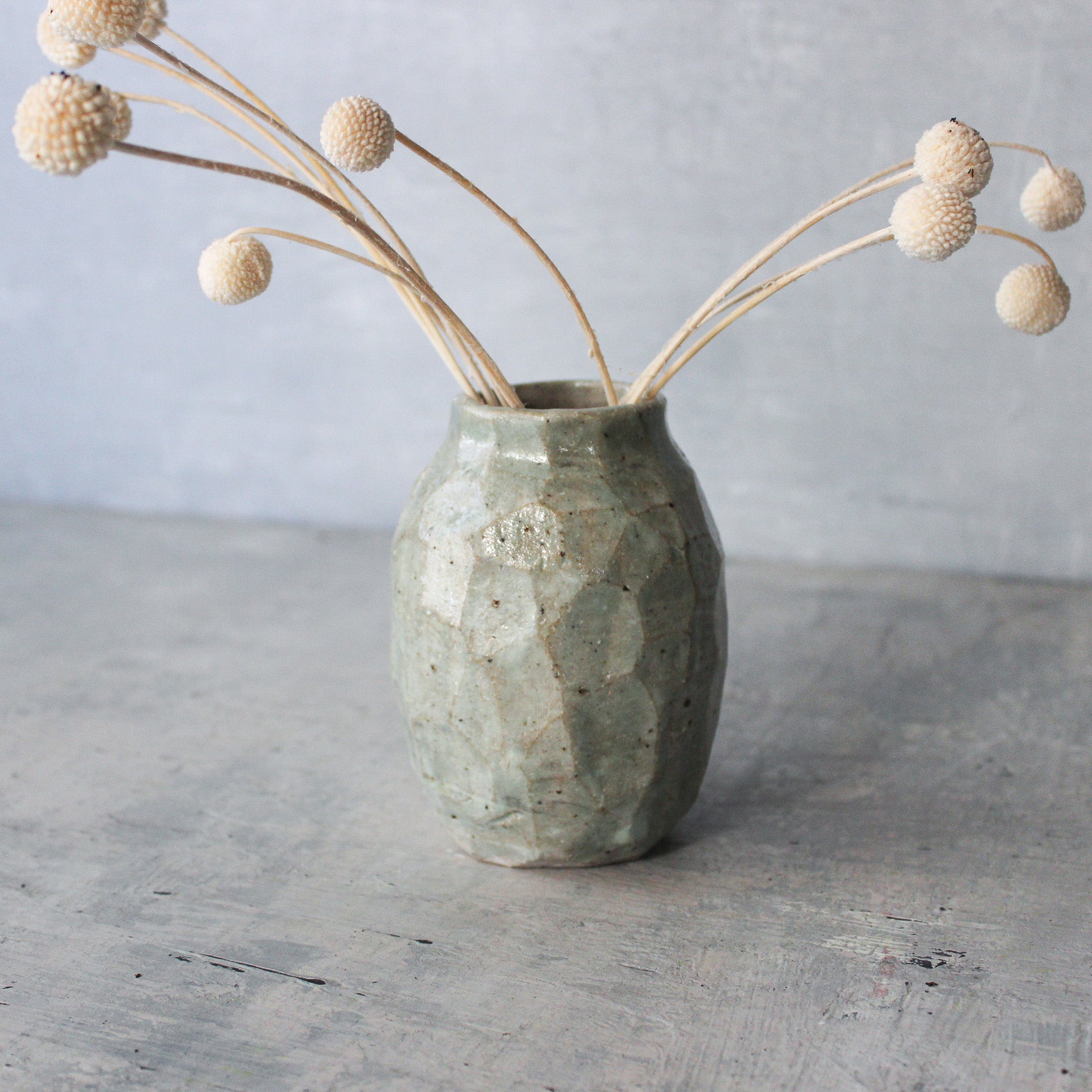 Little Faceted Green Vases - Tribe Castlemaine